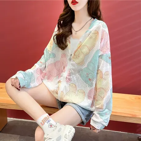 户外骑车透气防晒衣女夏季韩版宽松小个子薄款冰丝百搭防晒服外套图片