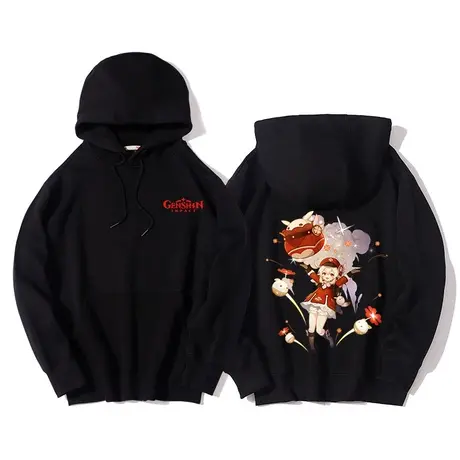 秀洛原神魈刻晴可莉周边游戏动漫卫衣男连帽情侣装男装宽松上衣服图片