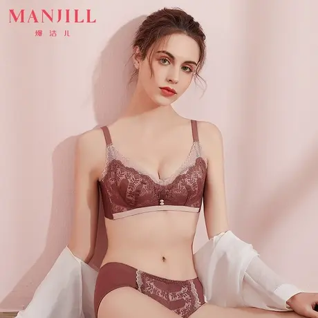 熳洁儿内衣女夏季薄款内衣聚拢收副乳防下垂无钢圈蕾丝边性感胸罩商品大图