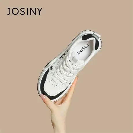 Josiny/卓诗尼小白鞋女款2024新款春季爆款松糕鞋百搭休闲板鞋女商品大图