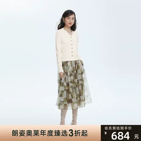 俪雅/LANCY商场同款女新款V领长袖针织开衫女外套专柜正品商品大图