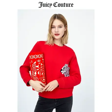 Juicy Couture橘滋美式秋冬新款圆领套头卫衣女上衣时尚长袖外套商品大图