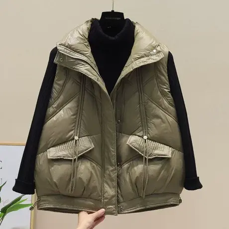 羽绒棉马甲女潮流时尚秋冬款新款洋气马夹背心外穿坎肩外套上衣潮商品大图