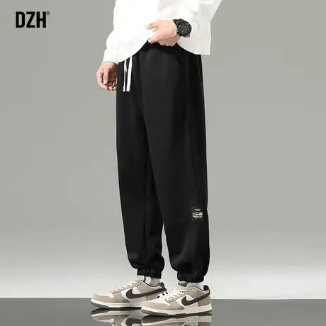 男生宽松卫裤男篮球美式黑色束脚运动裤2023新款秋季男裤休闲长裤商品大图