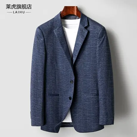 格子西服外套男士上衣春季新款时尚百搭潮流修身休闲单件小西装潮商品大图