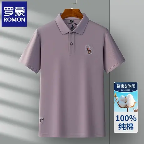 罗蒙夏季薄款纯棉POLO衫短袖t恤男商务休闲刺绣翻领半袖保罗衫N2Z图片