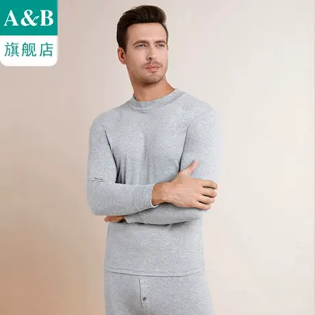 ab保暖内衣半高领纯棉刷绒打底棉毛衫裤秋衣秋裤男士套装R963商品大图