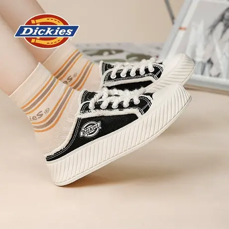 Dickies拖鞋女2025夏季包头帆布鞋厚底透气懒人一脚蹬半拖休闲鞋图片