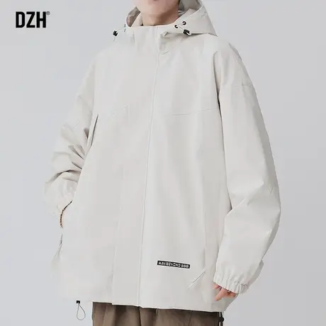 男生连帽冲锋衣男外套春秋款潮高级感男装2023新款休闲夹克登山服商品大图