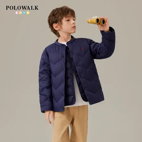 POLOWALK童装男童羽绒服25秋冬新品长袖保暖短款薄款上衣百搭外套商品大图