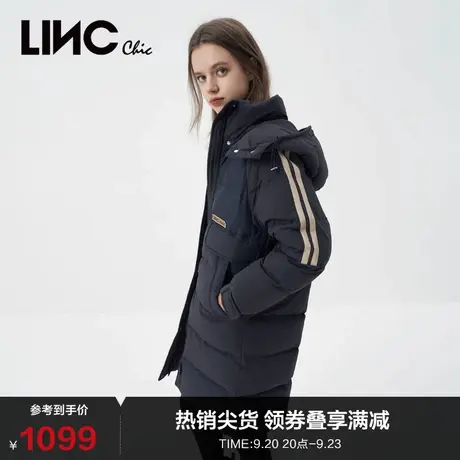 LINCCHIC金羽杰羽绒服女复古学院风中长款羽绒服女冬季Y23606180商品大图