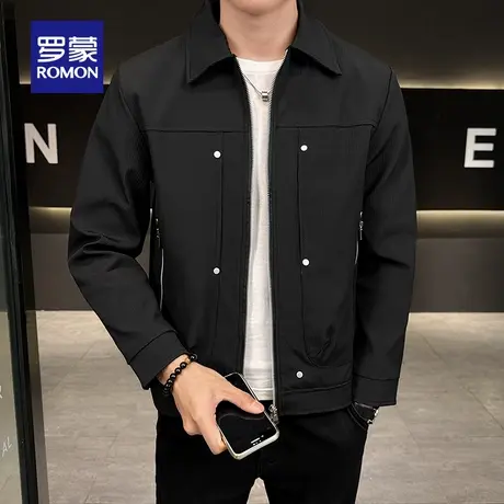 【灯芯绒】罗蒙男士时尚百搭翻领夹克衫2025秋季新款潮流复古外套图片