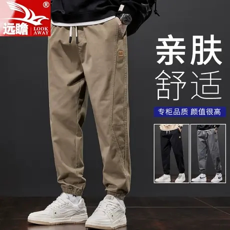 秋季男士休闲裤束脚裤爆款2023新款潮牌宽松纯棉春秋工装九分裤子商品大图