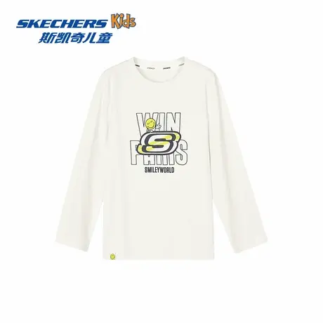 Skechers斯凯奇男童长袖T恤衫秋季儿童联名款时尚柔软舒适上衣商品大图