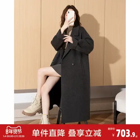 唐狮2026秋冬季女休闲呢大衣超好看时尚百搭翻领温柔气质加厚外套图片