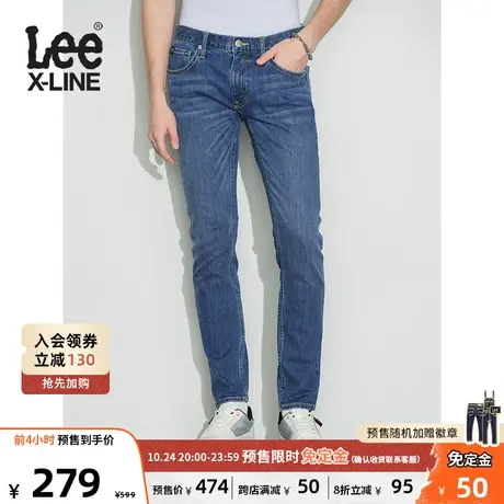 LeeXLINE709男士牛仔长裤修身低腰中蓝色洗水休闲LMB1007093QJ商品大图