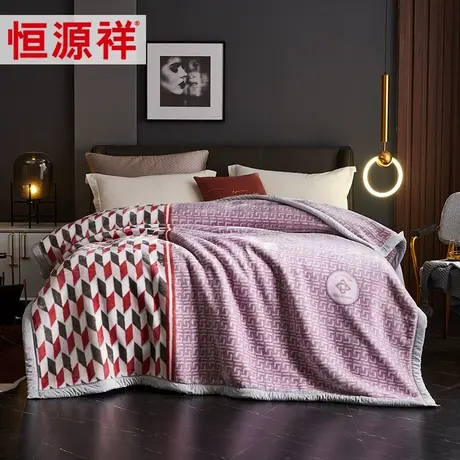 恒源祥拉舍尔毛毯秋冬双层加厚毯子学生宿舍1.5m简约时尚保暖被子图片