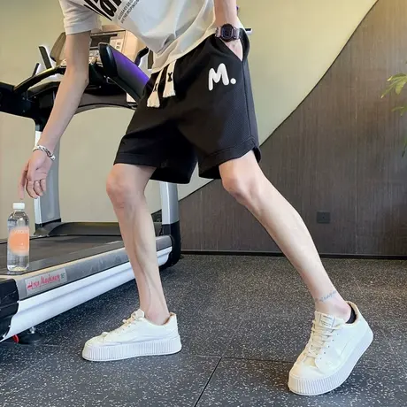 夏季字母短裤潮牌百搭五分裤2023新款男裤痞帅沙滩裤夏装大裤衩子商品大图