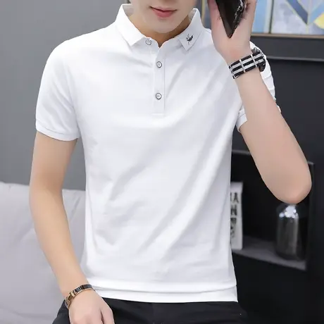 2025新款短袖polo衫男装商务有领翻领t恤男潮牌冰丝光棉夏季半袖商品大图