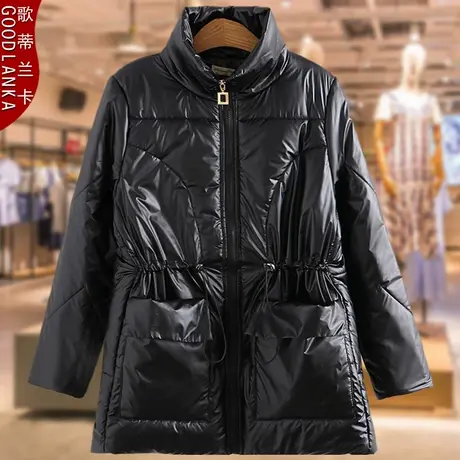 中年妈妈装冬装棉衣外套洋气时尚棉袄加肥加大码女装免洗亮皮棉服商品大图