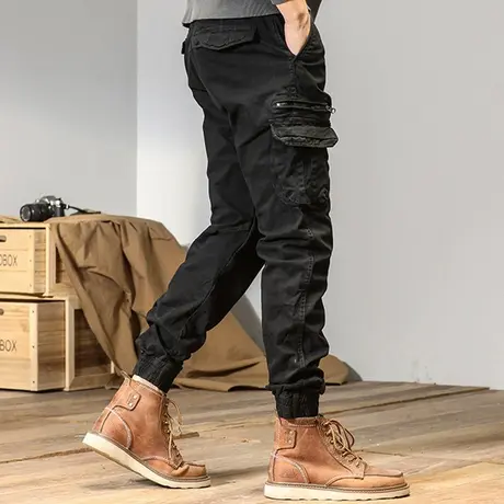 工装裤子男冬款潮牌ins宽松休闲裤男士束脚品质哈伦休闲工装男裤商品大图