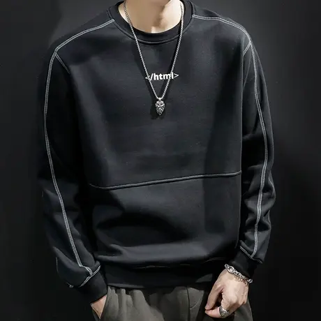 春季2024新款卫衣男春秋款宽松大码胖子加肥加大男士长袖ins潮牌图片