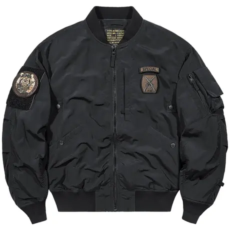 VIP美式ma1飞行员夹克男春秋复古刺绣徽章棒球服短款宽松工装外套商品大图