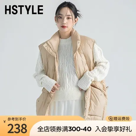 韩都衣舍秋冬新款女装时尚宽松口袋羽绒无袖外套马甲OM82256商品大图