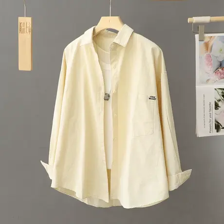 浅黄色衬衫内搭外套女春装2024年新款秋冬法式春秋衬衣上衣设计感图片