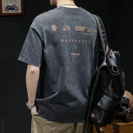 2024新款衣服男款圆领大码男装体恤图片