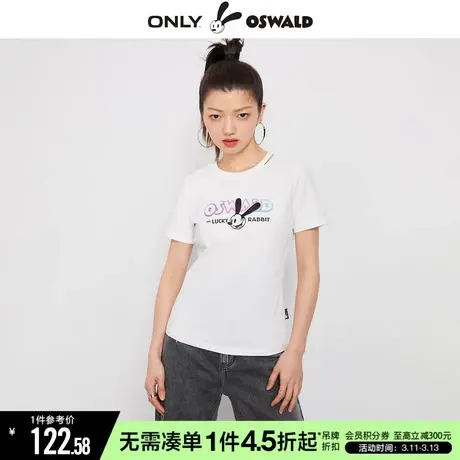 ONLY秋季迪士尼奥斯华联名印花圆领短袖T恤女|123201017商品大图