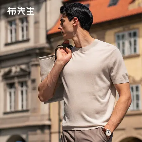 MrBu布先生澳洲羊毛短袖羊毛t可机洗秋冬保暖羊毛衫内搭男BT11988商品大图