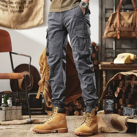 Modi Nick/摩帝尼克男士百搭潮流工装裤修身直筒束脚潮牌裤子男款商品大图