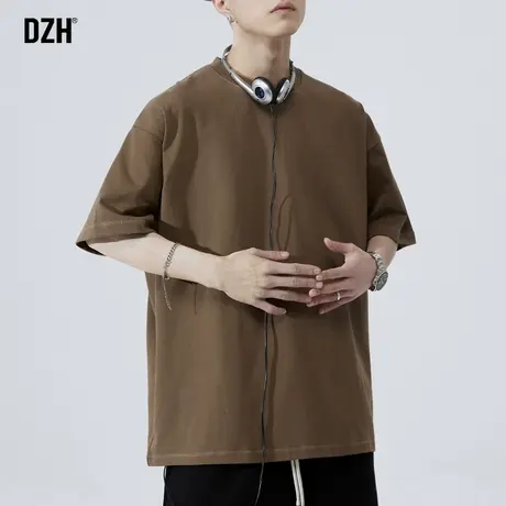 男士重磅纯棉纯色大码t恤男短袖夏季男款宽松上衣体恤衫半袖夏装商品大图