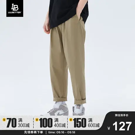 LiLbetter薄款九分裤百搭裤子潮牌休闲裤垂感直筒工装裤宽松夏裤商品大图