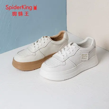 SPIDER KING/蜘蛛王女板鞋真皮2023秋商场新款休闲鞋超火时尚百搭图片