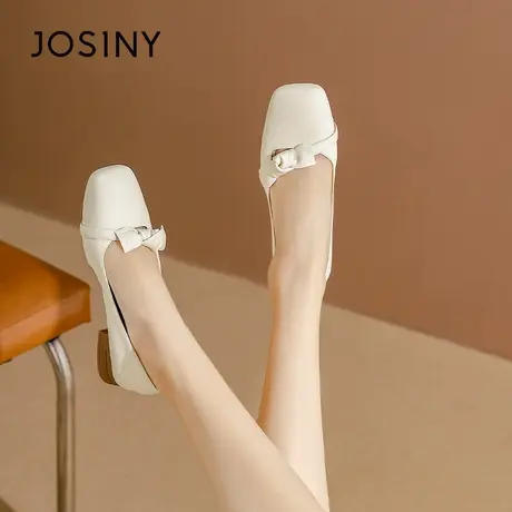Josiny/卓诗尼玛丽珍女鞋2023秋季新款晚晚风温柔浅口一字带单鞋商品大图