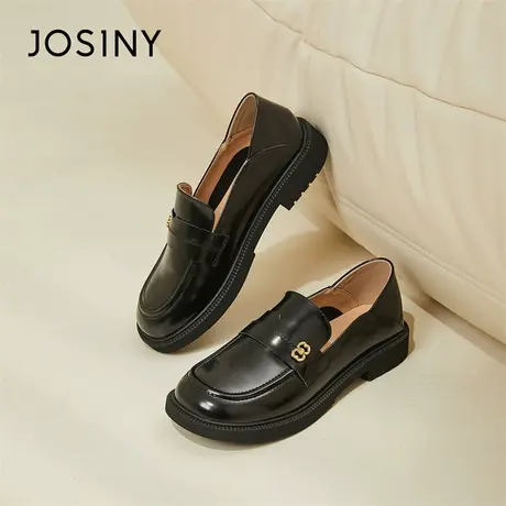 Josiny/卓诗尼小皮鞋女2024新款春季厚底潮流时尚英伦风轻便单鞋商品大图
