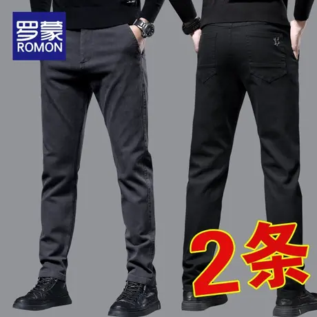 罗蒙秋季休闲裤男2022新款潮牌男裤直筒修身长裤春秋百搭男士裤子图片
