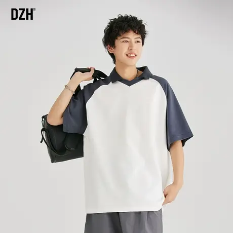 男士美式短袖polo衫男潮牌痞帅休闲男装夏装半截袖夏季翻领t恤男商品大图