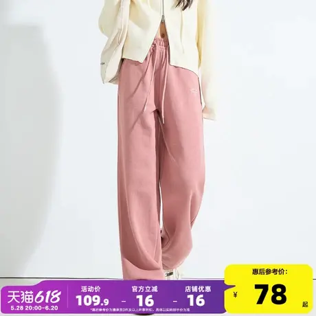 唐狮2025年秋季新款女休闲裤女宽松休闲绣花针织净色抽绳长裤kz商品大图