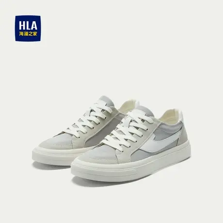 HLA/海澜之家简约时尚镶拼系带休闲鞋25新耐穿柔软舒适透气布鞋男商品大图