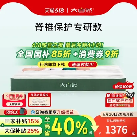 政府补贴15%|大自然A1山棕床垫棕榈非椰棕黄麻护脊护腰硬垫可定制图片