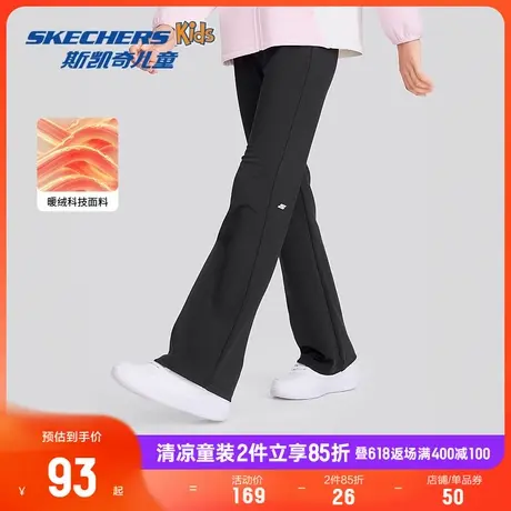 Skechers斯凯奇童装外出夏季时尚女童直筒休闲裤户外舒适针织长裤商品大图