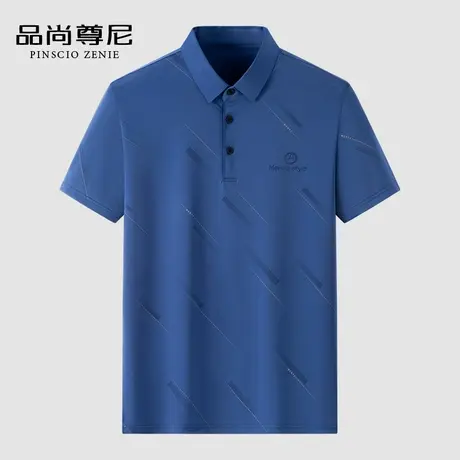 【凉感冰丝】满身花纹中老年男士短袖T恤衫50-60岁爸爸夏季上衣商品大图