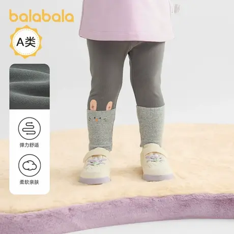巴拉巴拉balaOne童装儿童打底裤女宝宝裤子2025秋季新款弹力长裤商品大图