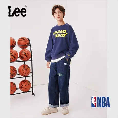 Lee童装立体印花圆领卫衣男童女童2025年秋季新款潮流假两件卫衣商品大图