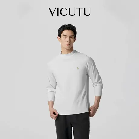 VICUTU威可多男士长袖T恤新款时尚圆领商务通勤休闲百搭打底衫商品大图