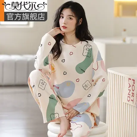 睡衣女款2025年新款春薄款莫代尔长袖女生可爱卡通家居服套装夏季商品大图