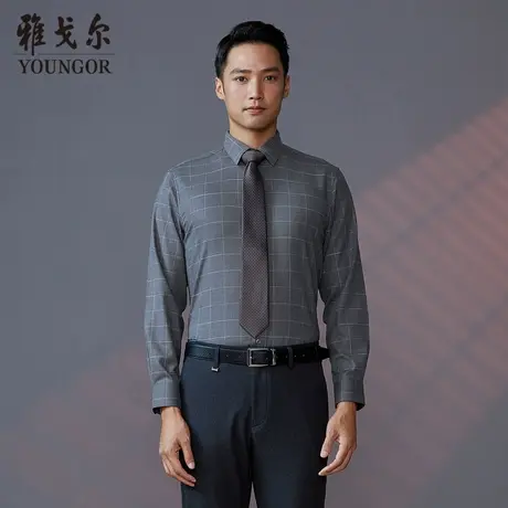 雅戈尔奥莱 商场同款男士长袖衬衫秋冬新款官方商务休闲长袖衬衫商品大图